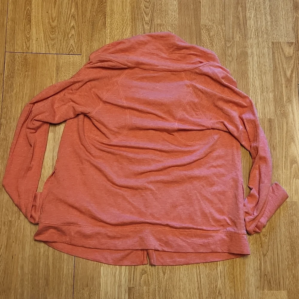 Lucky Lotus coral snap front cardigan sz XS